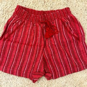 Briggs Drawstring Shorts women’s small red boho